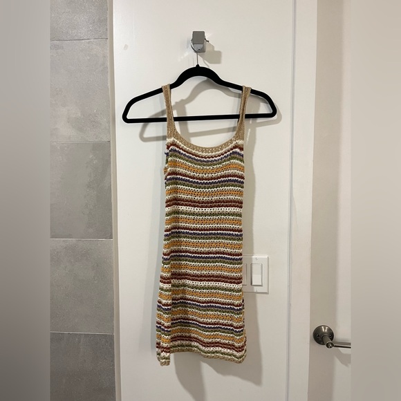 Pull&Bear Crochet Mini Dress Multi Color Size XS - Picture 4 of 6